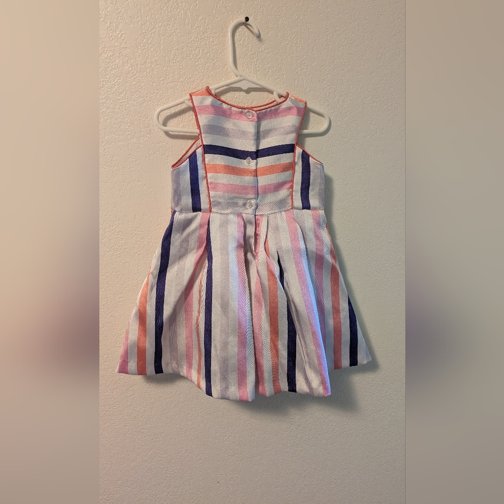 Pippa & Julie Striped Pink and Blue Kids Dress - Picture 2 of 5